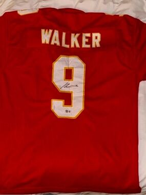 Men's Red #9 Walker Football Jersey - Unbranded